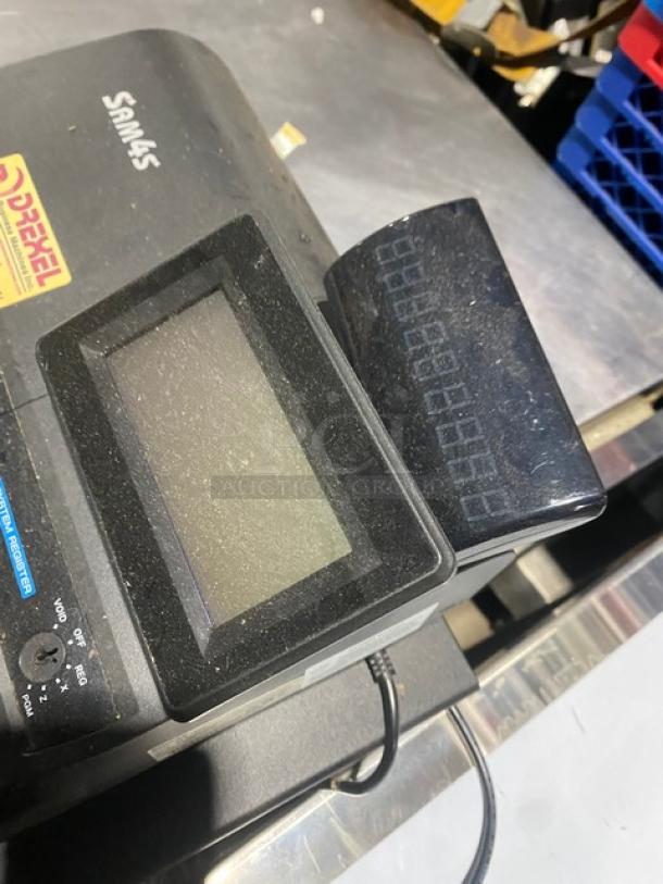 Sam4s Commercial Black Electric Powered Countertop Food Service Cash Register! With Cash Drawer! Model: SPS-320 SN: 1106270012! 120V 1 Phase! - Image 5 of 9