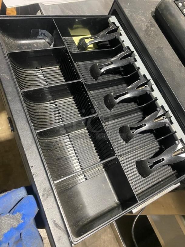 Sam4s Commercial Black Electric Powered Countertop Food Service Cash Register! With Cash Drawer! Model: SPS-320 SN: 1106270012! 120V 1 Phase! - Image 7 of 9