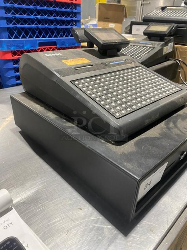 Sam4s Commercial Black Electric Powered Countertop Food Service Cash Register! With Cash Drawer! Model: SPS-320 SN: 1107270087! 120V 1 Phase! - Image 2 of 9