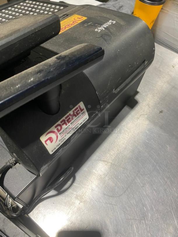 Sam4s Commercial Black Electric Powered Countertop Food Service Cash Register! With Cash Drawer! Model: SPS-320 SN: 1107270087! 120V 1 Phase! - Image 4 of 9