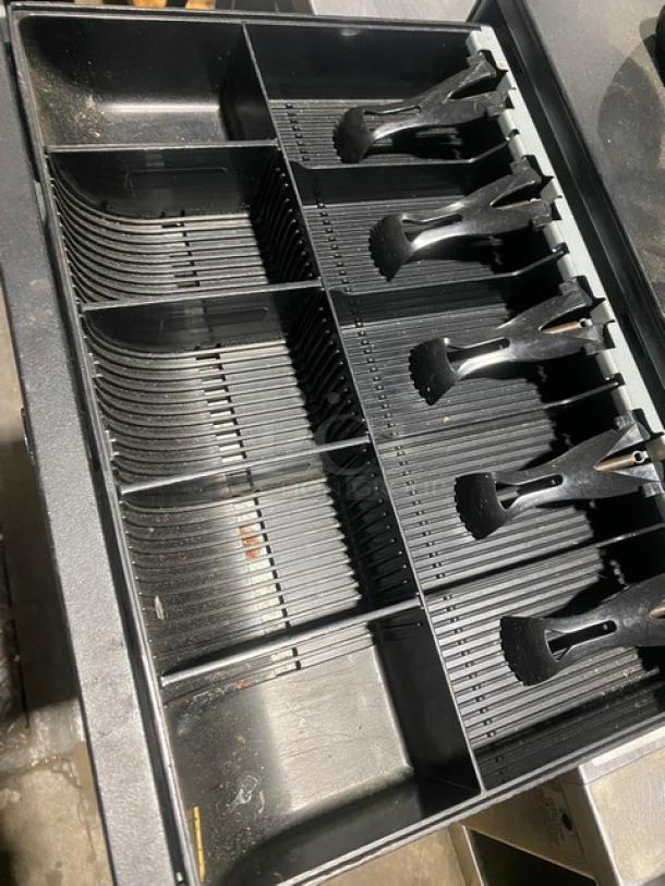 Sam4s Commercial Black Electric Powered Countertop Food Service Cash Register! With Cash Drawer! Model: SPS-320 SN: 1107270087! 120V 1 Phase! - Image 8 of 9