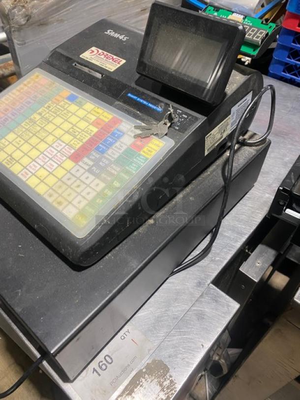 Sam4s Commercial Black Electric Powered Countertop Food Service Cash Register! With Cash Drawer! Model: SPS-320 SN: 1107270084! 120V 1 Phase! - Image 3 of 9