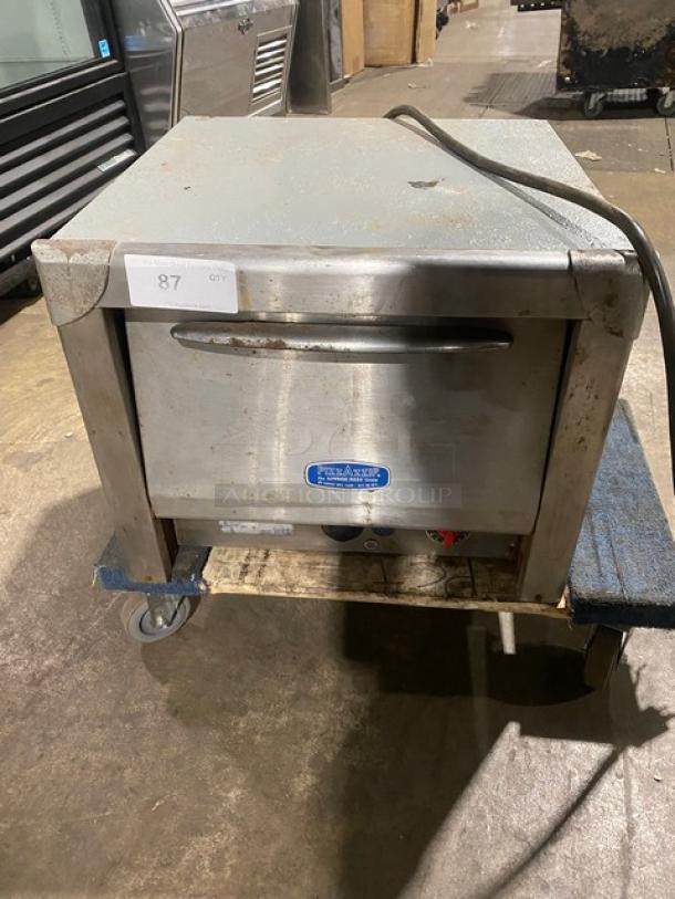 PizzAzzip By Harvic Mfg. Commercial Stainless Steel Electric Powered Countertop Single Superior Pizza Deck Oven! - Image 1 of 7