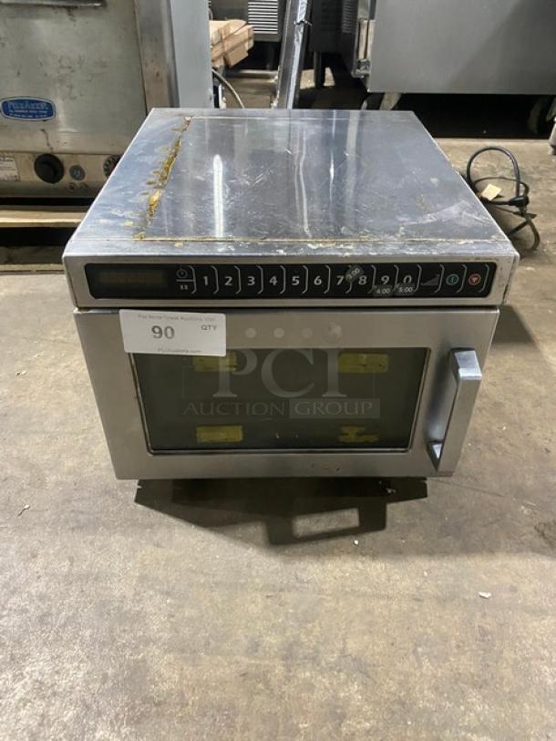 Amana Commercial Stainless Steel Electric Powered Stackable Countertop Heavy Duty Microwave Oven! With One-Touch Programable Controls! Model: HDC182 SN: 1701121366! 208/240V! On Legs! - Image 1 of 8