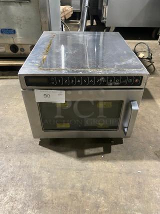 Amana Commercial Stainless Steel Electric Powered Stackable Countertop Heavy Duty Microwave Oven! With One-Touch Programable Controls! Model: HDC182 SN: 1701121366! 208/240V! On Legs!