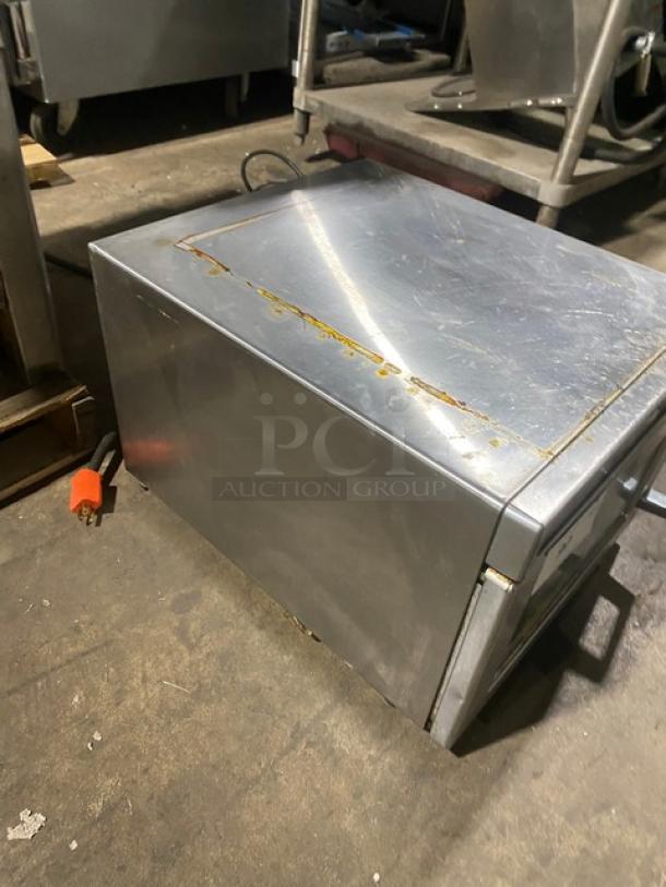 Amana Commercial Stainless Steel Electric Powered Stackable Countertop Heavy Duty Microwave Oven! With One-Touch Programable Controls! Model: HDC182 SN: 1701121366! 208/240V! On Legs! - Image 2 of 8