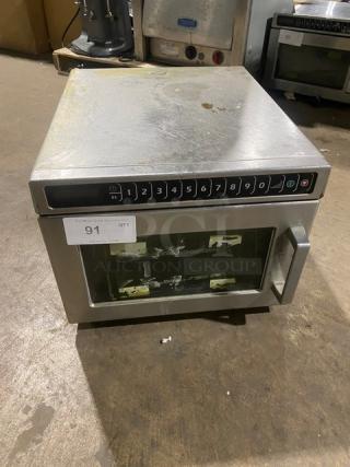 Amana Commercial Stainless Steel Electric Powered Stackable Countertop Heavy Duty Microwave Oven! With One-Touch Programable Controls! Model: HDC182 SN: 1604121928! 208/240V! On Legs!