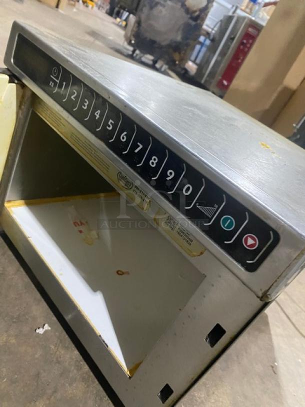 Amana Commercial Stainless Steel Electric Powered Stackable Countertop Heavy Duty Microwave Oven! With One-Touch Programable Controls! Model: HDC182 SN: 1604121928! 208/240V! On Legs! - Image 7 of 8