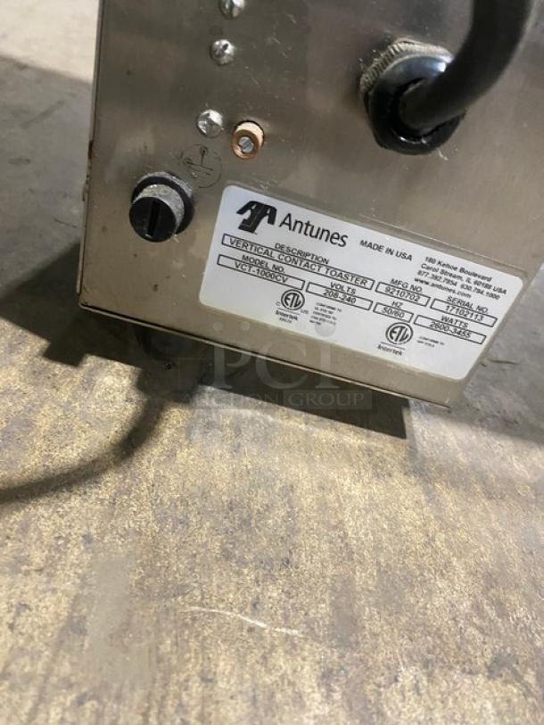 Antunes Commercial Stainless Steel Electric Powered Countertop High-Performance Vertical Contact Toaster! With Double-Sided Toasting! Model: VCT-1000CV SN: 17102113! 208-240V 1 Phase! On Legs! - Image 8 of 9