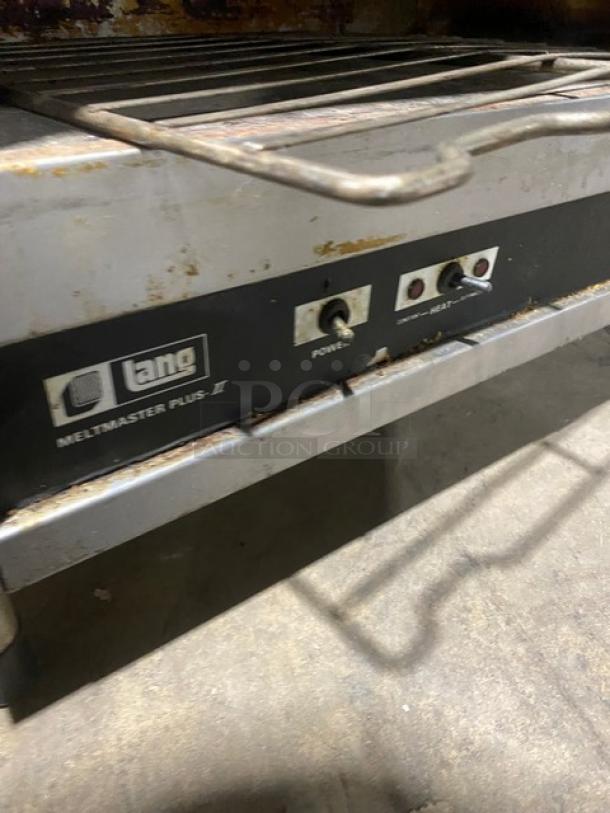 Lang Meltmaster Plus-II Series Commercial Stainless Steel Electric Powered Wall/Countertop Mounted Salamander Broiler/Cheese Melter! With Wire Rack! Model: MM24 SN: D37121! 240V 1 Phase! On Legs! - Image 6 of 8