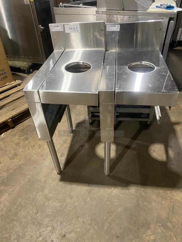 Glastender! 2023 Late Model! Commercial Stainless Steel Side-Mounted Underbar Dry Waste Unit! With 6" Waste Chute! With Back Splash! Model: DWB-15L! On Legs! 2X Your Bid! - Image 1 of 4