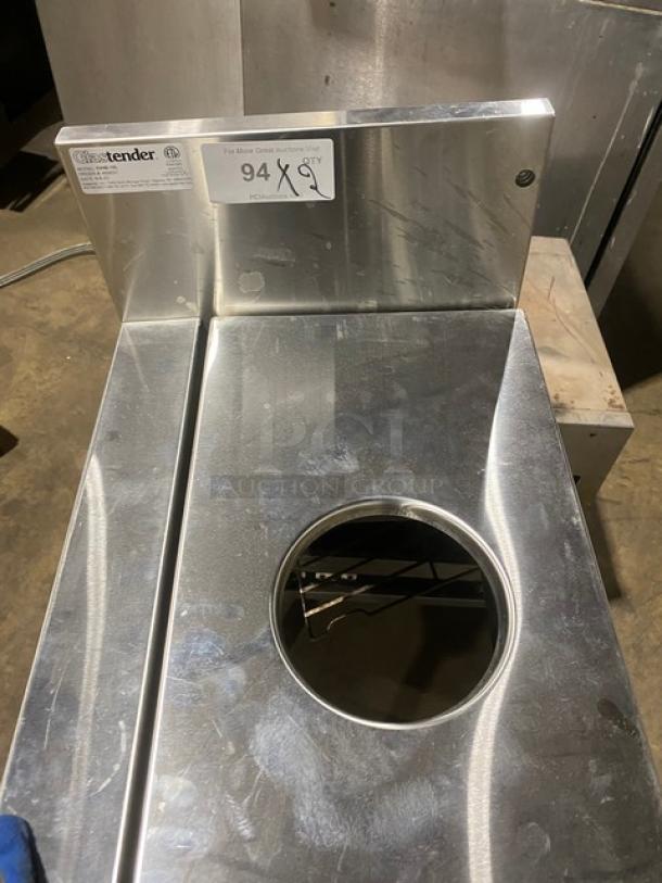 Glastender! 2023 Late Model! Commercial Stainless Steel Side-Mounted Underbar Dry Waste Unit! With 6" Waste Chute! With Back Splash! Model: DWB-15L! On Legs! 2X Your Bid! - Image 2 of 4