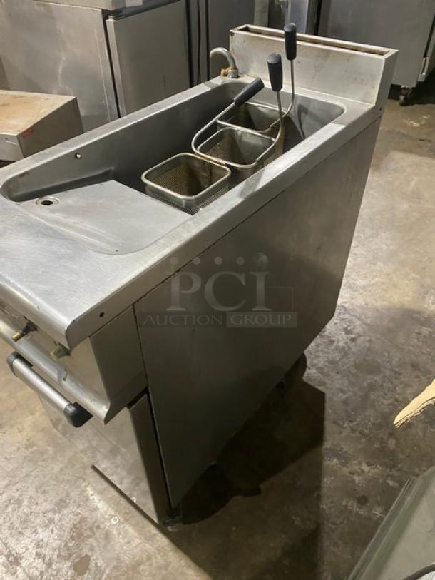 AXIS Commercial Stainless Steel Natural Gas Powered Single Floor Model Pasta Cooker! With Fresh Water Valve & Control Knob! With Back Splash! With Assorted Mesh Baskets! Model: AX-SPG SN: 90MF.406! On Casters! - Image 2 of 10