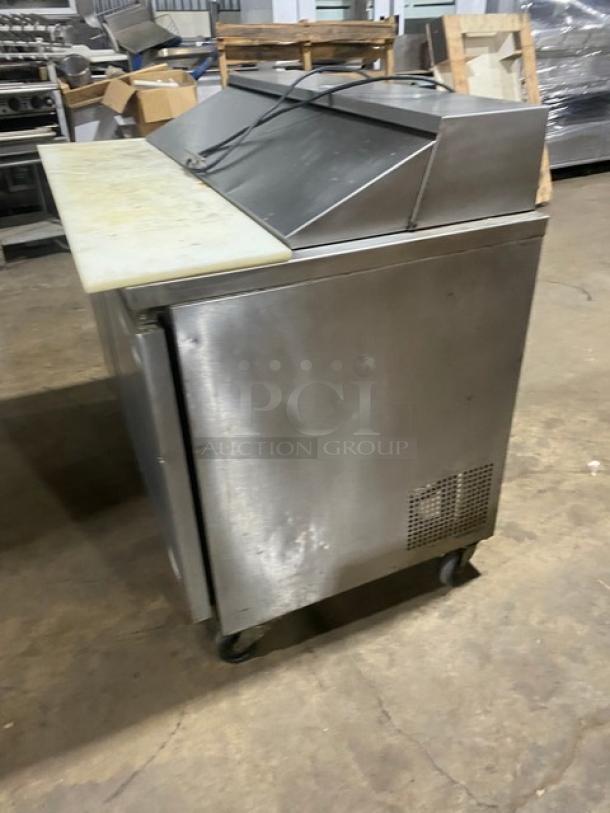 Fagor Commercial Stainless Steel 2 Door Refrigerated Bain Marie Style Mega Top Salad/Sandwich Prep Table! With Removable Cutting Board! Model: FST-48-12 SN: 11100920M! 115V 1 Phase! On Casters! - Image 4 of 9