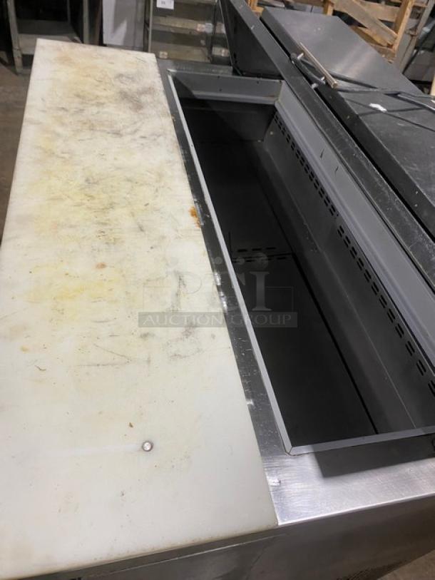 Fagor Commercial Stainless Steel 2 Door Refrigerated Bain Marie Style Mega Top Salad/Sandwich Prep Table! With Removable Cutting Board! Model: FST-48-12 SN: 11100920M! 115V 1 Phase! On Casters! - Image 8 of 9