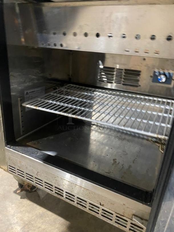 Everest Commercial Stainless Steel Single Door Refrigerated Bain Marie Style Mega Top Salad/Sandwich Prep Table! With Removable Cutting Board! With Poly Coated Wire Rack! Model: EPBR1 SN: EPBR110070008! 115V 1 Phase! On Casters! - Image 6 of 9