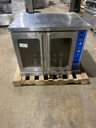 Cook-Rite By Atosa Commercial Stainless Steel Natural Gas Powered Single Stack Convection Oven! With Thermostatic Controls! With Wire Oven Racks! Model: ATCO-513NB SN: ATCO-513NBAUS100323061600C40156! 115V 1 Phase!