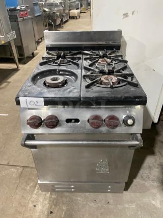 Wolf Commercial Stainless Steel Natural Gas Powered 4 Burner Range/Oven Combo! With Wire Oven Rack! On Legs!