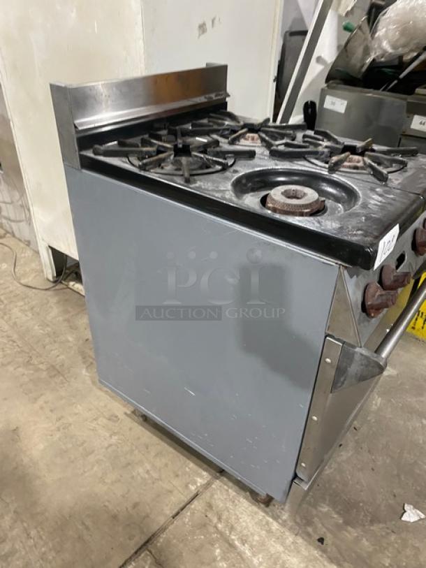 Wolf Commercial Stainless Steel Natural Gas Powered 4 Burner Range/Oven Combo! With Wire Oven Rack! On Legs! - Image 3 of 8