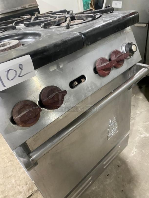 Wolf Commercial Stainless Steel Natural Gas Powered 4 Burner Range/Oven Combo! With Wire Oven Rack! On Legs! - Image 7 of 8