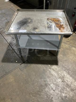 Hally Commercial Stainless Steel Worktop Equipment Stand! With Back & Side Risers! With Single Undershelf! Model: EQ2836! On Legs!