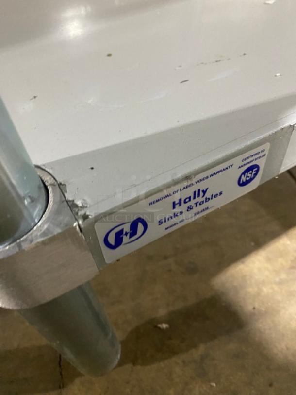 Hally Commercial Stainless Steel Worktop Equipment Stand! With Back & Side Risers! With Single Undershelf! Model: EQ2836! On Legs! - Image 8 of 8