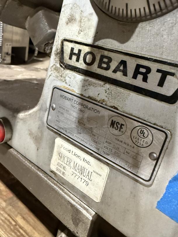 Hobart Commercial Heavy Duty Electric Powered Countertop Manual Deli Meat Slicer! 120V 1 Phase! On Legs! - Image 6 of 8
