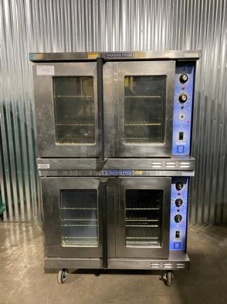 Bakers Pride Cyclone Series Commercial Stainless Steel Electric Powered Double Stacked Convection Oven! Energy Star Certified! With Wire Oven Racks! Model: GDCO-E1 SN: 555361611004! 208V 1 Phase! On Casters! 2X Your Bid Makes One Unit!