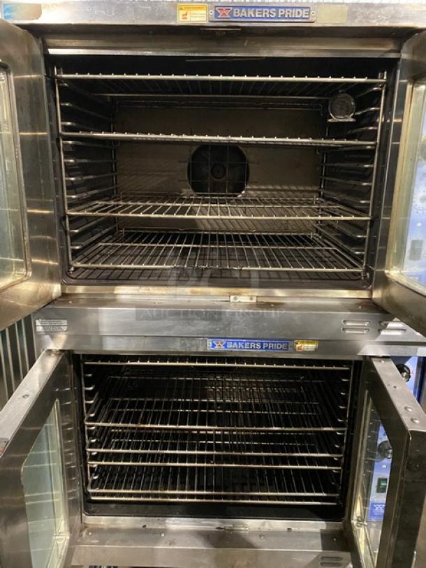 Bakers Pride Cyclone Series Commercial Stainless Steel Electric Powered Double Stacked Convection Oven! Energy Star Certified! With Wire Oven Racks! Model: GDCO-E1 SN: 555361611004! 208V 1 Phase! On Casters! 2X Your Bid Makes One Unit! - Image 5 of 12