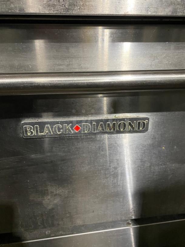 Black Diamond By AdCraft Commercial Stainless Steel Natural Gas Powered 6 Burner Range/Flat Griddle Split Top & Double Oven Combo! With Back Splash & Overhead Salamander Shelf! With Wire Oven Racks! Model: GR-6024G/NG SN: 11205992! On Casters! - Image 7 of 13