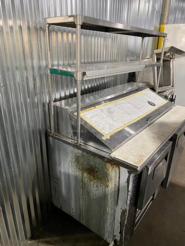 Cooltech Commercial Stainless Steel 2 Door Refrigerated Bain Marie Style Mega Top Salad/Sandwich Prep Table! With Double Overhead Shelves! With Removable Cutting Board! With Poly Coated Wire Rack! Model: CTR-60BM SN: C113819! 120V! On Casters! - Image 4 of 11