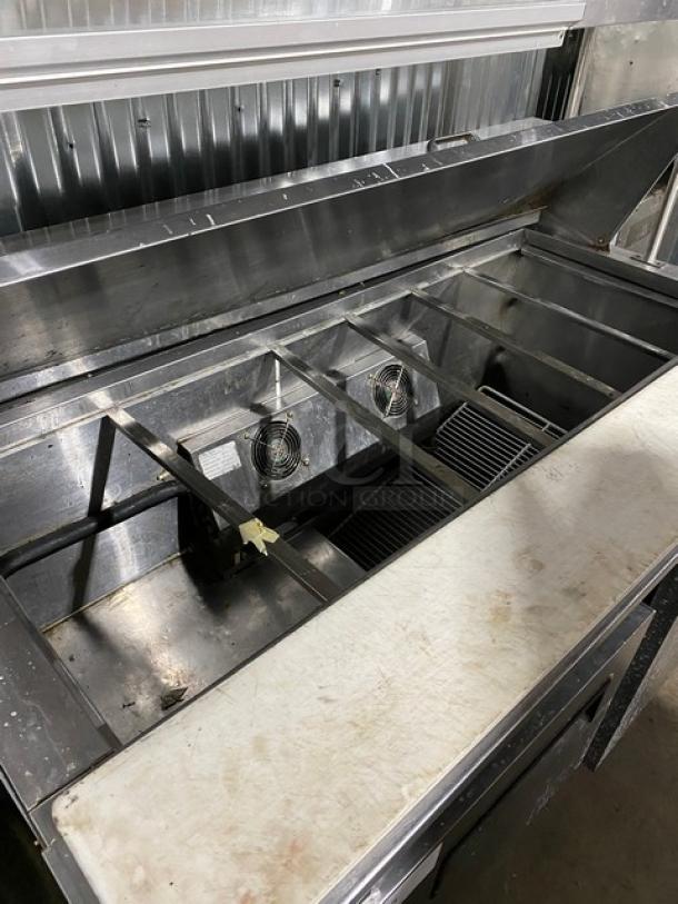 Cooltech Commercial Stainless Steel 2 Door Refrigerated Bain Marie Style Mega Top Salad/Sandwich Prep Table! With Double Overhead Shelves! With Removable Cutting Board! With Poly Coated Wire Rack! Model: CTR-60BM SN: C113819! 120V! On Casters! - Image 5 of 11