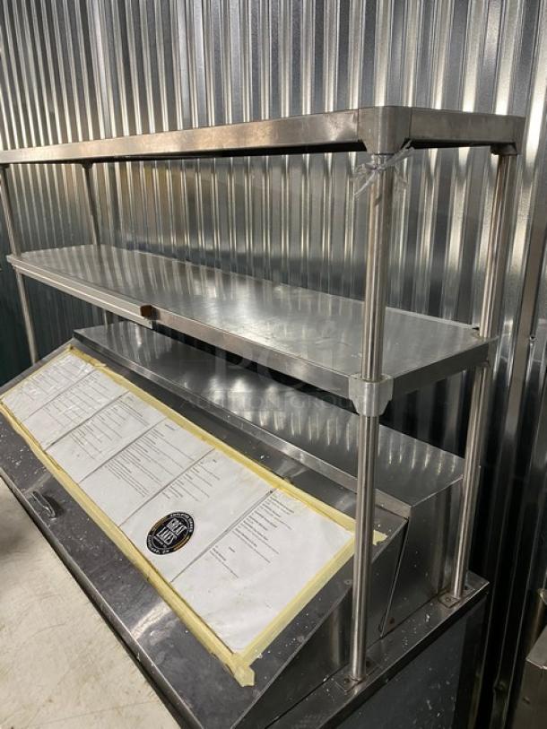 Cooltech Commercial Stainless Steel 2 Door Refrigerated Bain Marie Style Mega Top Salad/Sandwich Prep Table! With Double Overhead Shelves! With Removable Cutting Board! With Poly Coated Wire Rack! Model: CTR-60BM SN: C113819! 120V! On Casters! - Image 8 of 11