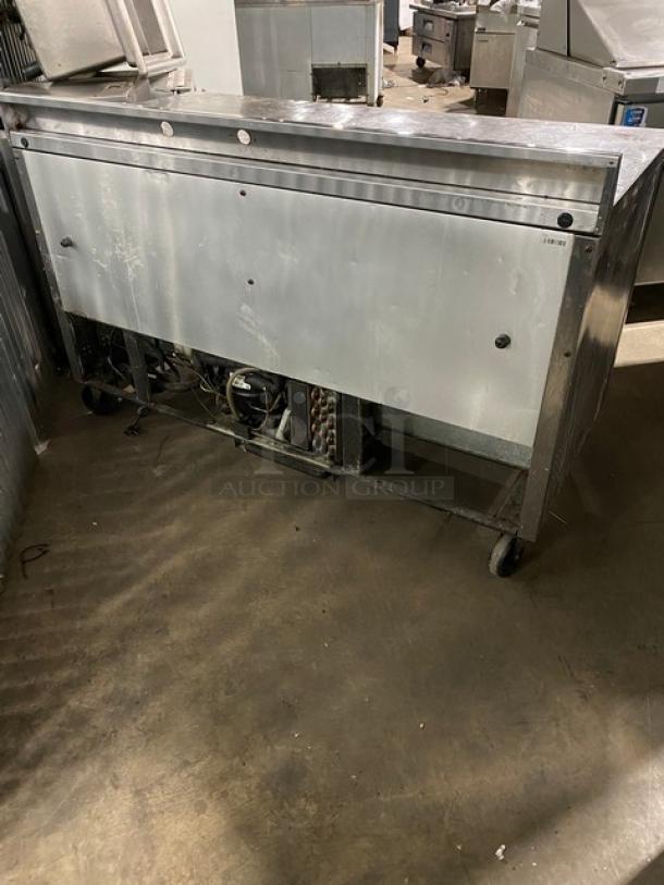 True Commercial Stainless Steel Solid 2 Door Worktop Refrigerator! With Back Splash! With Poly Coated Wire Racks! Model: TWT-60 SN: 8711032! 115V 1 Phase! On Casters! - Image 3 of 11