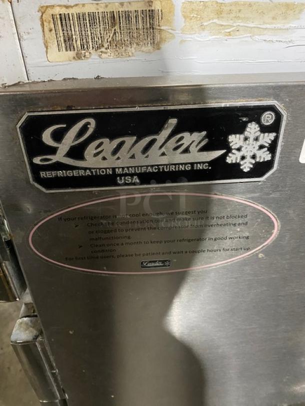 Leader! 2021 Late Model! Commercial Stainless Steel 3 Door Refrigerated Bain Marie Style Mega Top Salad/Sandwich Prep Table! With Poly Coated Wire Racks! Model: NLM72 SN: NE06R1791! 115V 1 Phase! On Casters! - Image 10 of 11