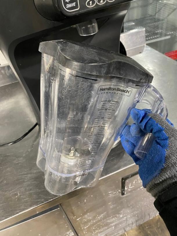 Hamilton Beach Revolution Series Commercial Electric Powered Countertop Portion Ice-Shaver/Blender! With 5 Gal. Capacity Insulated Double-Wall Hopper & 64 Oz. Polycarbonate Container! Model: HBS1400 SN: X4912DY00049! 120V! - Image 6 of 10