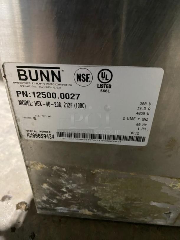 Bunn Commercial Stainless Steel Electric Powered Countertop Hot Water Dispenser! Model: H5X-40-208 SN: HX00059434! 208V 1 Phase! - Image 7 of 8