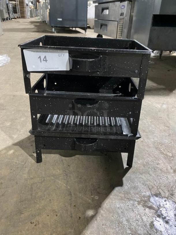 Commercial Stackable Portable Mini Charcoal BBQ Grills! With Grooved Grate Plate! On Legs! All One Money! - Image 1 of 9