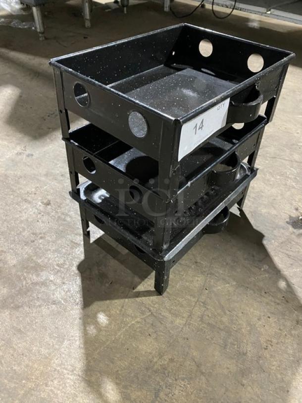 Commercial Stackable Portable Mini Charcoal BBQ Grills! With Grooved Grate Plate! On Legs! All One Money! - Image 2 of 9