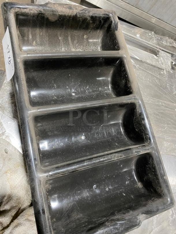 TableCraft Commercial Black 4-Compartment Cutlery Box/Flatware Bin! With Handles! Model: 1524B! 6X Your Bid! - Image 5 of 7