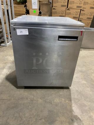 Delfield Commercial Stainless Steel Solid Single Door Undercounter Refrigerator! Model: 406CA-DHL-DD1 SN: 0508036102880-T! 115V 1 Phase! On Casters!
