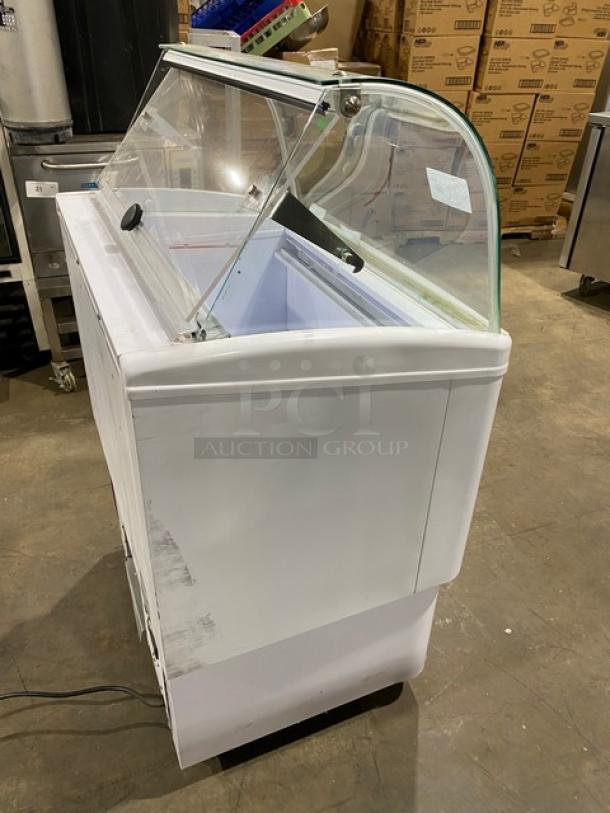 Antartika Commercial White Free-Standing Frozen Yogurt/Ice Cream Dipping Cabinet! With Sneeze Guard! Model: CONO 4+4! 115V! On Casters! - Image 4 of 11