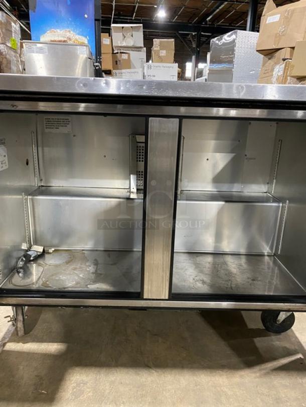True Commercial Stainless Steel Solid 2 Door Undercounter Refrigerator! Model: TUC-48-HC SN: 9386110! 115V 1 Phase! On Casters! - Image 5 of 9
