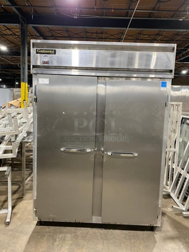 Continental Commercial Stainless Steel Solid 2 Door Reach In Freezer! Energy Star Certified! With Poly Coated Wire Racks! Model: 2FE SN: 152B8174! 115V 1 Phase! On Casters! - Image 1 of 11