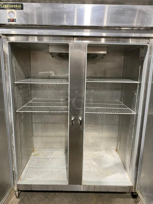 Continental Commercial Stainless Steel Solid 2 Door Reach In Freezer! Energy Star Certified! With Poly Coated Wire Racks! Model: 2FE SN: 152B8174! 115V 1 Phase! On Casters! - Image 5 of 11