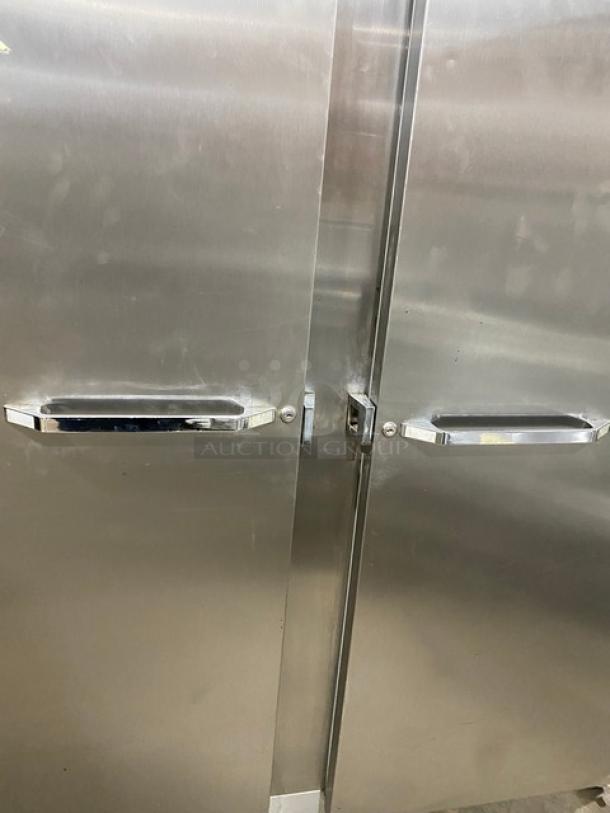 Continental Commercial Stainless Steel Solid 2 Door Reach In Freezer! Energy Star Certified! With Poly Coated Wire Racks! Model: 2FE SN: 152B8174! 115V 1 Phase! On Casters! - Image 9 of 11