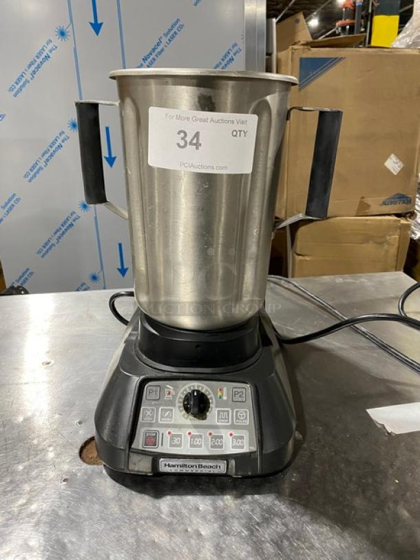 Hamilton Beach Expeditor Series Commercial Stainless Steel Electric Powered Countertop Culinary Blender! With 1 Gal. Stainless Steel Container! Model: HBF1100S SN: G3312DY00011! 120V! - Image 1 of 9