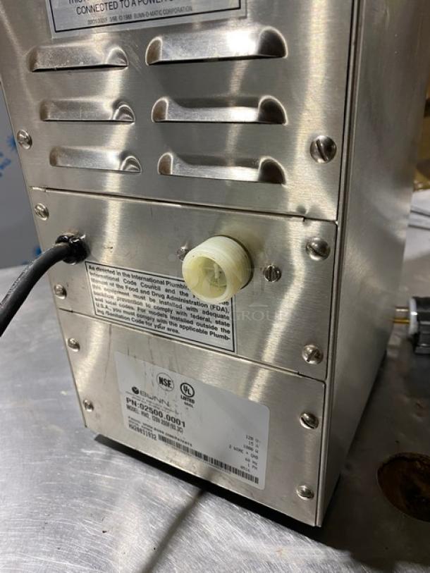 Bunn Commercial Stainless Steel Electric Powered Countertop Hot Water Dispenser! Model: HW2 SN: HW20031932! 120V 1 Phase! - Image 7 of 8