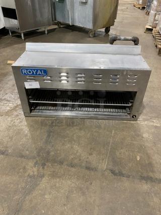 Royal Commercial Stainless Steel Natural Gas Powered Overhead Salamander Broiler/Cheese Melter! With Wire Oven Rack!