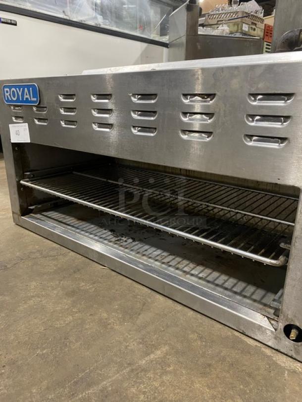 Royal Commercial Stainless Steel Natural Gas Powered Overhead Salamander Broiler/Cheese Melter! With Wire Oven Rack! - Image 5 of 8